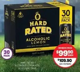 Harry Brown Hard rated alcoholic lemon 4.5% offer