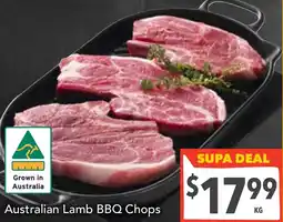 Supa Valu Australian Lamb BBQ Chops offer
