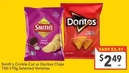 Supa Valu Smith's Crinkle Cut or Doritos Chips offer