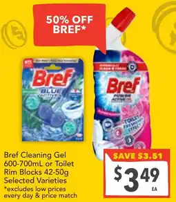 Supa Valu Bref Cleaning Gel or Toilet Rim Blocks offer