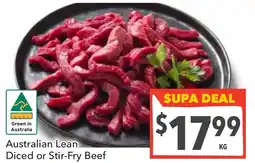 Supa Valu Australian Lean Diced or Stir-Fry Beef offer