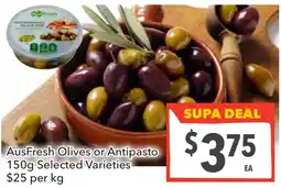 Supa Valu AusFresh Olives or Antipasto Selected Varieties offer