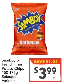 Supa Valu Samboy or French Fries Potato Chips Selected Varieties offer