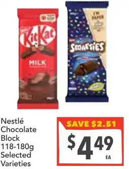 Supa Valu Nestlé Chocolate Block Selected Varieties offer