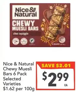 Supa Valu Nice & Natural Chewy Muesli Bars Selected Varieties offer