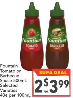 Supa Valu Fountain Tomato or Barbecue Sauce Selected Varieties offer