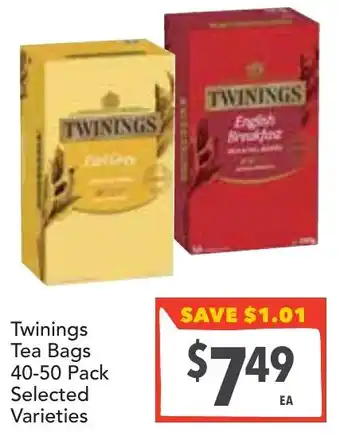Supa Valu Twinings Tea Bags Selected Varieties offer