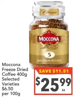 Supa Valu Moccona Freeze Dried Coffee Selected Varieties offer