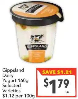 Supa Valu Gippsland Dairy Yogurt Selected Varieties offer