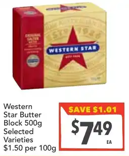 Supa Valu Western Star Butter Block Selected Varieties offer