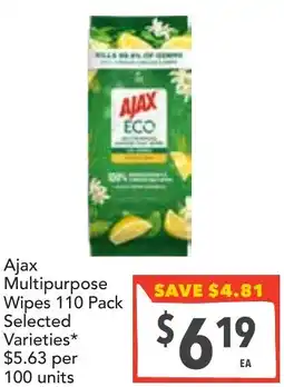 Supa Valu Ajax Multipurpose Wipes Selected Varieties offer