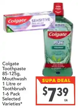 Supa Valu Colgate Toothpaste, Mouthwash or Toothbrush offer