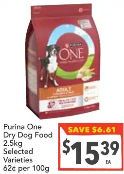 Supa Valu Purina One Dry Dog Food Selected Varieties offer