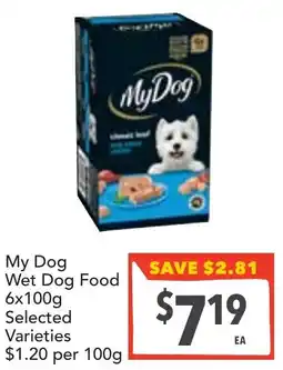 Supa Valu My Dog Wet Dog Food Selected Varieties offer