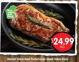 Spudshed Market Value Beef Porterhouse Steak Value Pack offer