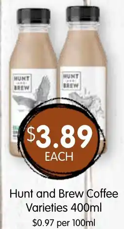 Spudshed Hunt and Brew Coffee Varieties offer