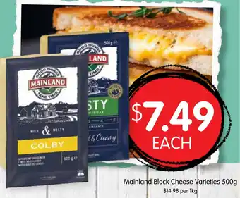 Spudshed Mainland Block Cheese Varieties offer