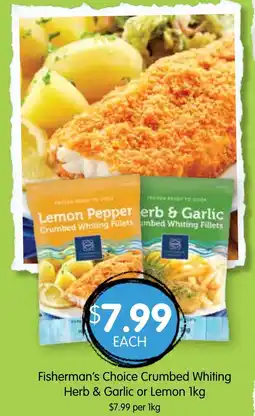 Spudshed Fisherman's Choice Crumbed Whiting Herb & Garlic or Lemon offer