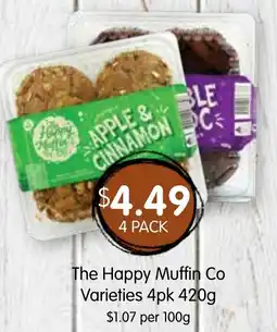 Spudshed The Happy Muffin Co Varieties 4pk offer