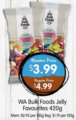 Spudshed WA Bulk Foods Jelly Favourites offer