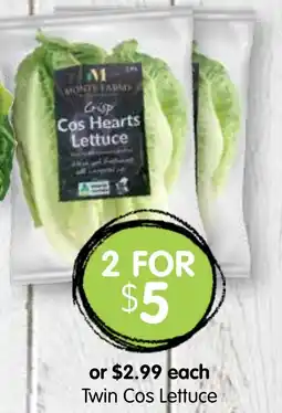 Spudshed Twin Cos Lettuce offer