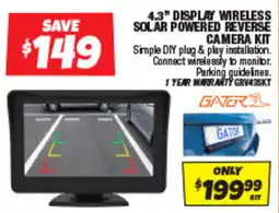 Autobarn 4.3" display wireless solar powered reverse camera kit offer