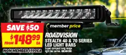Autobarn Stealth 40 & 70 series led light bars offer