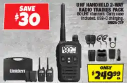 Autobarn Uhf handheld 2-way radio tradies pack offer