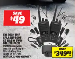 Autobarn 6w 80ch uhf splashproof cb radio twin deluxe pack offer