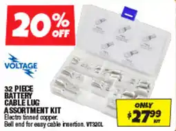 Autobarn 32 piece battery cable lug assortment kit offer