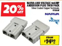 Autobarn Narva and voltage 50amp anderson plug twin pack offer