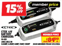 Autobarn Ctek 12v battery chargers offer