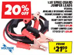 Autobarn 12v spike guard jumper leads offer
