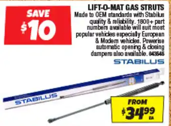 Autobarn Lift-o-mat gas struts offer