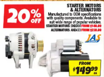 Autobarn Starter motors & alternators offer
