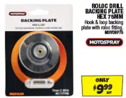 Autobarn Roloc drill backing plate hex 75mm offer