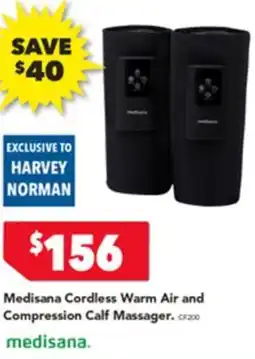 Harvey Norman Medisana Cordless Warm Air and Compression Calf Massager offer