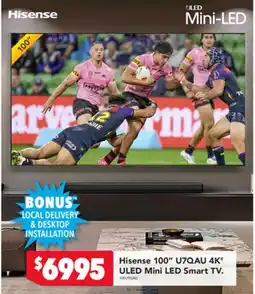 Harvey Norman Hisense 100" 4K" ULED Mini LED Smart TV offer