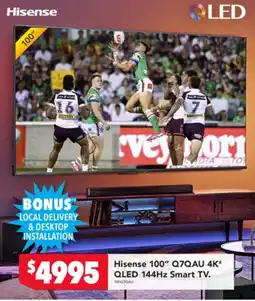 Harvey Norman Hisense 100" 4K' QLED 144Hz Smart TV offer