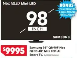 Harvey Norman Samsung 98” Neo QLED 4K Mini LED AI Smart TV offer