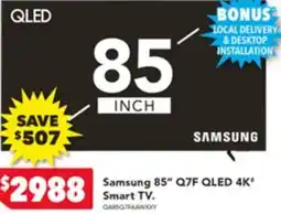 Harvey Norman Samsung 85" QLED 4K Smart TV offer