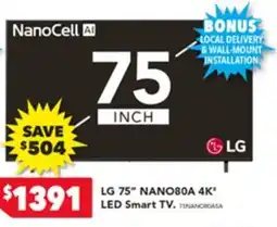Harvey Norman LG 75" 4K LED Smart TV offer