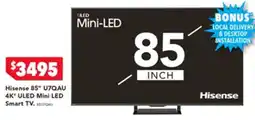 Harvey Norman Hisense 85" 4K' ULED Mini LED Smart TV offer