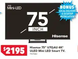 Harvey Norman Hisense 75" 4K' ULED Mini LED Smart TV offer