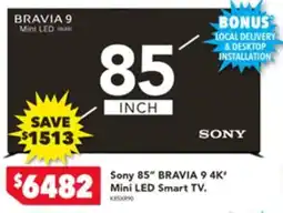 Harvey Norman Sony 85" BRAVIA 9 4KMini LED Smart TV offer