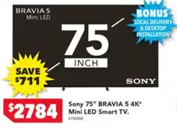 Harvey Norman Sony 75" BRAVIA 5 4K Mini LED Smart TV offer
