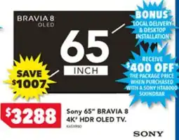 Harvey Norman Sony 65" BRAVIA 8 4K HDR OLED TV offer