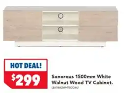 Harvey Norman Sonorous 1500mm White Walnut Wood TV Cabinet offer