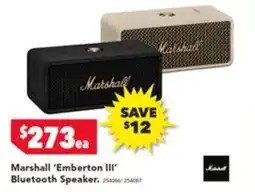 Harvey Norman Marshall Emberton III Bluetooth Speaker offer