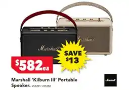 Harvey Norman Marshall Kilburn III Portable Speaker offer